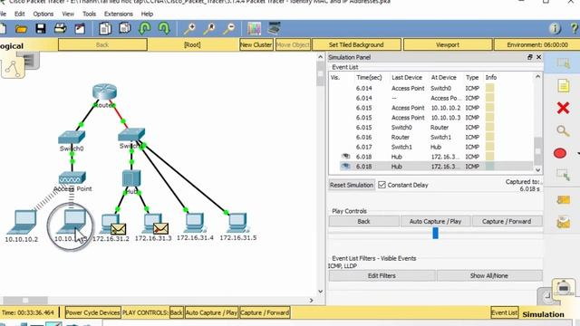 [CCNA v6] Packet tracer 5.1.4.4 Identify MAC and IP address смотреть онлайн