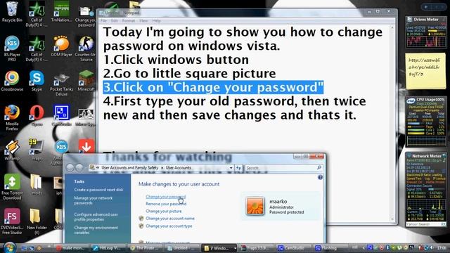 How to change password on Windows Vista смотреть онлайн