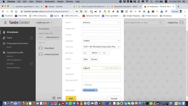 How to Create New Email Accounts Within Yandex's Admin Portal смотреть онлайн