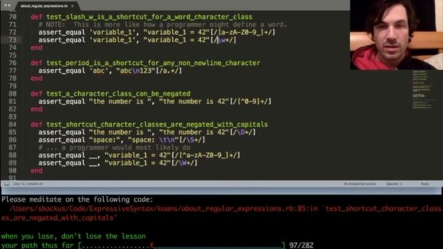 Ruby Koans Stream 4 - Regular Expressions смотреть онлайн