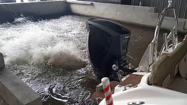 Evinrude 300 Outboard Engine Start Up, Tank Test, 2020 Key West 239