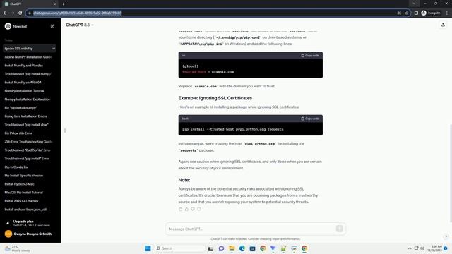 how pip ignore ssl certificate install смотреть онлайн