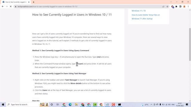 How to See Currently Logged in Users in Windows 10 OR 11 смотреть онлайн