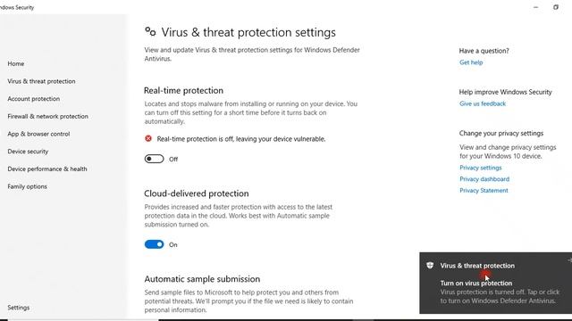 How to turn off and turn on windows defender real time protection смотреть онлайн