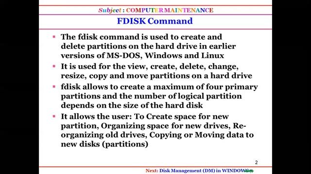 FDISK Command, Disk Management смотреть онлайн