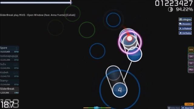 Osu! "Open Window (feat. Anna Yvette) [Collab]" 470 Combo 95,5%! смотреть онлайн