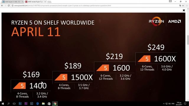 Ryzen 5 prices specs & release date!!! смотреть онлайн