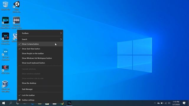 Remove Cortana from the taskbar in Windows 10 смотреть онлайн