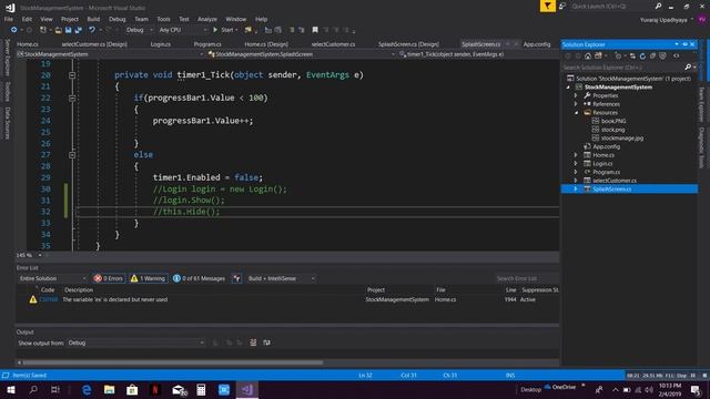 Splashscreen in C# Dot Net | Windows Form Application | Stock Management Software Part 1 смотреть онлайн