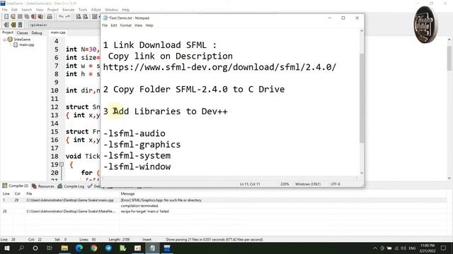 How to Setup SFML On Dev C++ | Cambo Techno Online смотреть онлайн