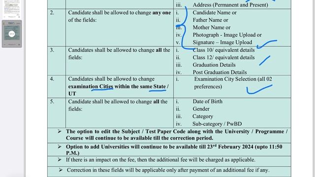 Correction window open for application form of CUET PG 2024