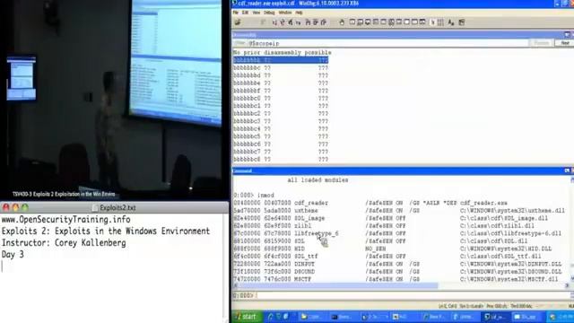 OpenSecurityTraining Exploits 2 Exploitation in the Windows Environment (day 3 part 3) смотреть онлайн