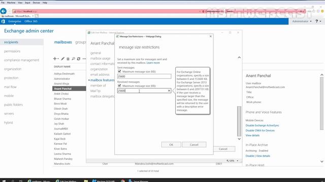 32. Configure Message Size Limits for a Mailbox in Exchange 2019 смотреть онлайн
