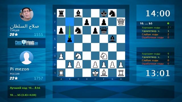 Chess Game Analysis: Pi mezon - صلاح السلطان : 1-0 (By ChessFriends.com) смотреть онлайн