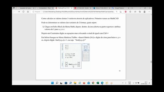 2ª Aula - Matemática através de Aplicativos - Equações e Sistemas Lineares смотреть онлайн