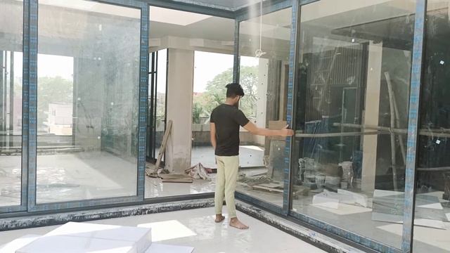 AS 38MM Series. Aluminium corner Window,L Sliding Door system,with Mesh shutter. смотреть онлайн
