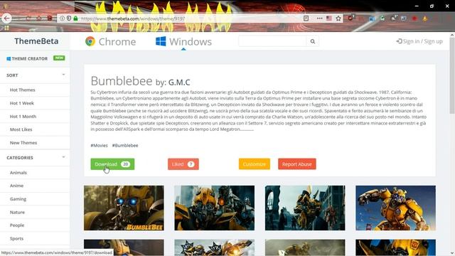 BumbleBee ThemePack Win10 Work by GMC смотреть онлайн
