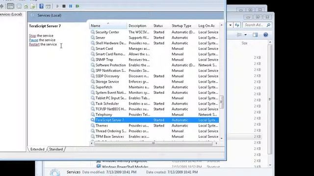 Starting, Stopping, and Restarting TeraScript Server 7 on Windows смотреть онлайн