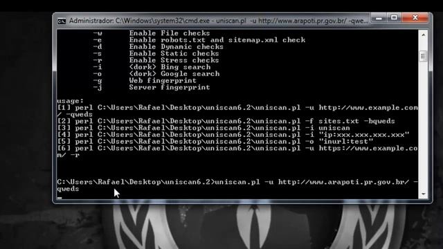 Escanear site com UNISCAN BT5 R3 & WINDOWS 7 смотреть онлайн
