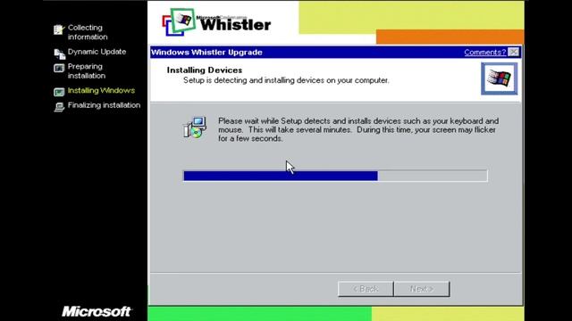 Installing Windows Whistler/Windows XP build 2264 смотреть онлайн