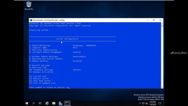 how to activate windows server with sconfig tool windows server 2019