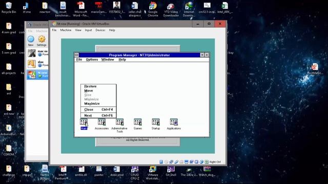 Using old 1997 window NT 3.1 in 2016 or 17 on any Host OS in Virtual box By Rajpratik71 смотреть онлайн