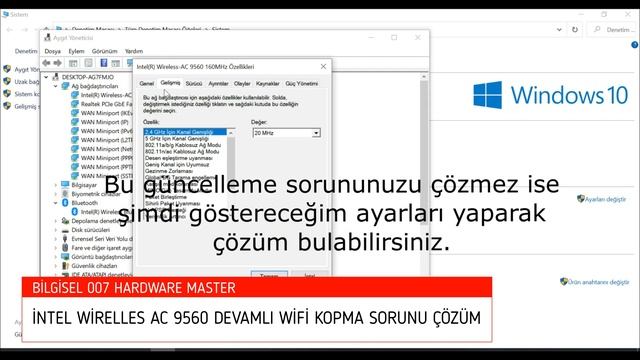 Laptop WiFi Kopma Bağlanma Sorunu Çözümü !! " intel AC 9560 " Windows 10 смотреть онлайн