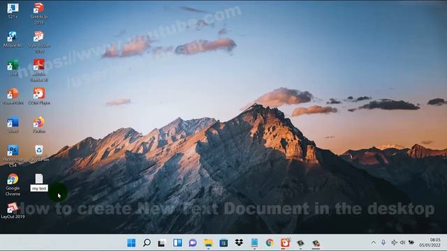 Windows 11 Home : How to create New Text Document in the desktop смотреть онлайн
