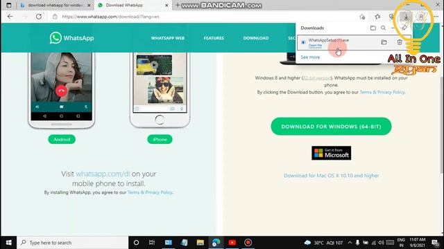 How to download whatsapp in Windows 8/8.1/10/11|| AG All in One Gyan || смотреть онлайн
