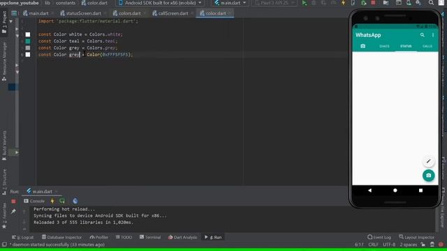 whatsapp clone app part - 1 | flutter | UI | Material Design смотреть онлайн