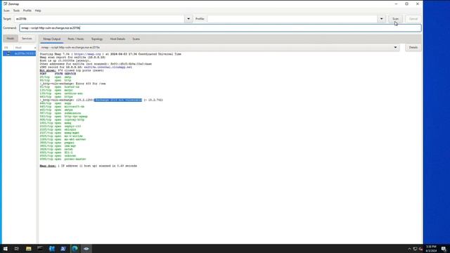Running a new Nmap NSE that checks for most Exchange exploits in Zenmap [Educational Purposes Only] смотреть онлайн