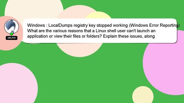 Windows : LocalDumps registry key stopped working (Windows Error Reporting) смотреть онлайн