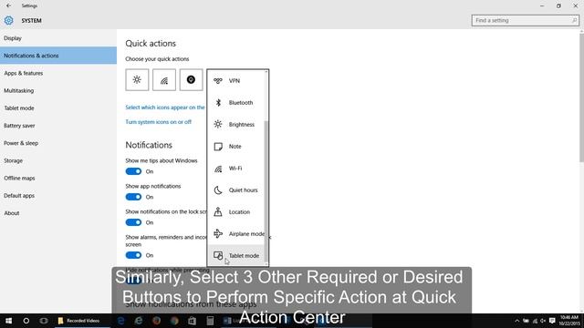 How to Choose Action Buttons for Quick Action Center in Windows 10 смотреть онлайн