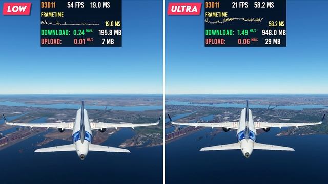Data Usage Comparison - Low vs Ultra Graphics - Microsoft Flight Simulator 2020 ✈️ смотреть онлайн
