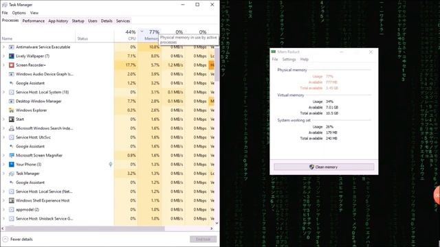 How to fix if the memory in windows 10 is always 50%+ How to Decease Memory in 1-minute |Mem Reduct смотреть онлайн