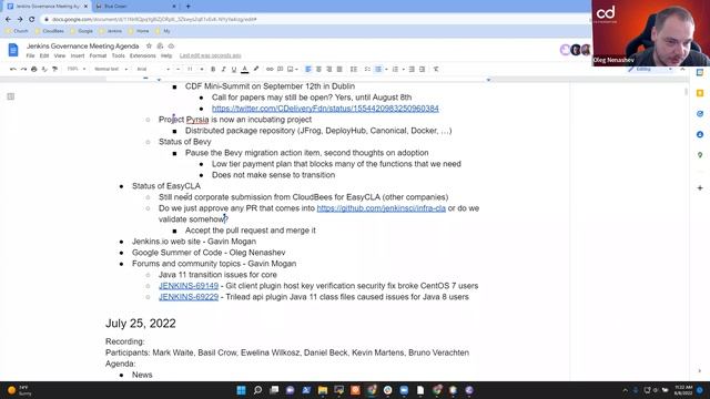 Jenkins Governance Meeting August 8, 2022 смотреть онлайн