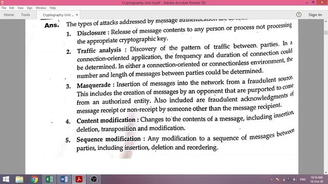MESSAGE AUTHENTICATION, TYPES OF ATTACKS & AUTHENTICATION FUNCTION IN CRYPTOGRAPHY , UNIT-4 смотреть онлайн