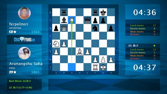 Chess Game Analysis: Arunangshu Saha - ferpeliteri : 1-0 (By ChessFriends.com) смотреть онлайн