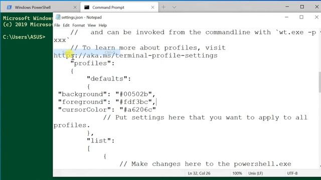 Customize Windows Terminal 1.0 | Background / Foreground / Cursor Color and Cursor Shape Settings смотреть онлайн