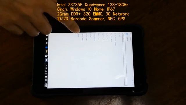 HiDON Factory 8" HR842 Win10 rugged tablet with 2G+32G 3G network NFC Barcode waterproof tablet смотреть онлайн