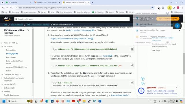 How to Install aws CLI Ver 2 in Windows !! смотреть онлайн