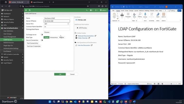How to configure LDAP Server --FortiGate смотреть онлайн