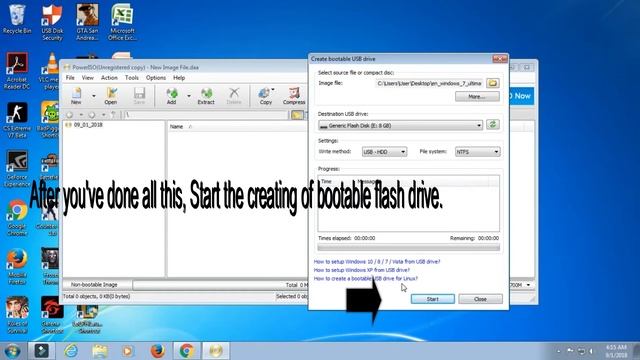 Creating a bootable flash drive using Power Iso смотреть онлайн