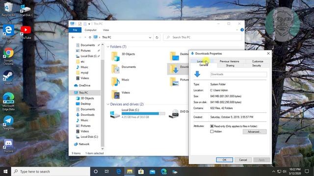 How to Move Your Downloads Folder in Windows 10 [Tutorial] смотреть онлайн