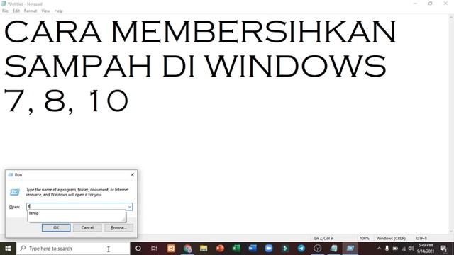 Tutorial Membersihkan Sampah atau Cache pada Windows 7, 8, 10 tanpa Aplikasi || 100% Anti Lemot смотреть онлайн