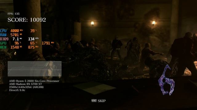 Resident Evil 6 RX 5700 XT Powercolor Red Dragon Benchmark Ryzen 2600 1440p смотреть онлайн