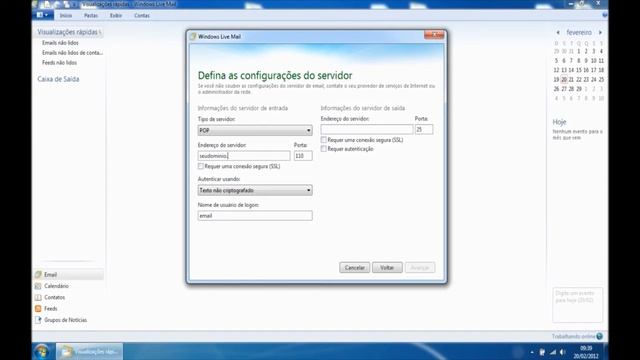 Configuração POP - Windows Live Mail смотреть онлайн