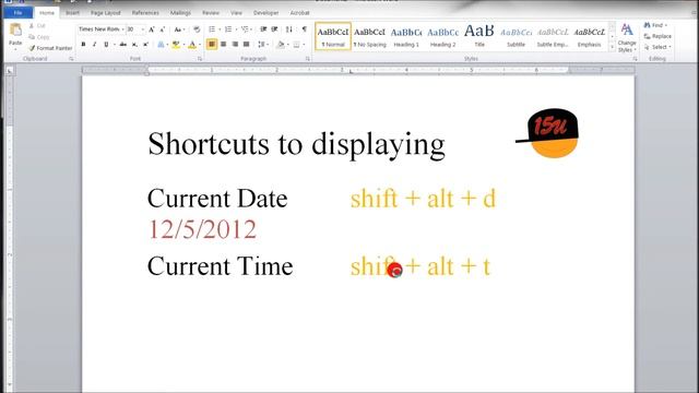 Word: Shortcut to Display Current Date and Time (Shift+Alt+D and T) смотреть онлайн