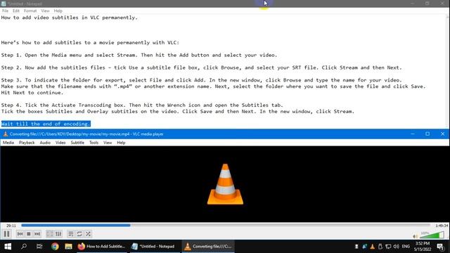 How to embed subtitles into video permanently in VLC on Windows смотреть онлайн