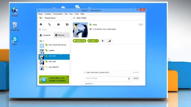 How to make a conference call in Skype® on a Windows® 8 PC смотреть онлайн